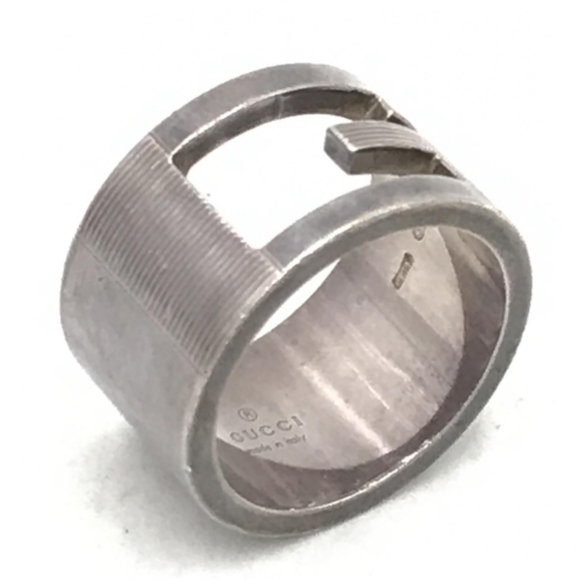 ⭐️Sz6 Gucci Full Inclusion Silver Cutout G Logo Band - Picture 7 of 11